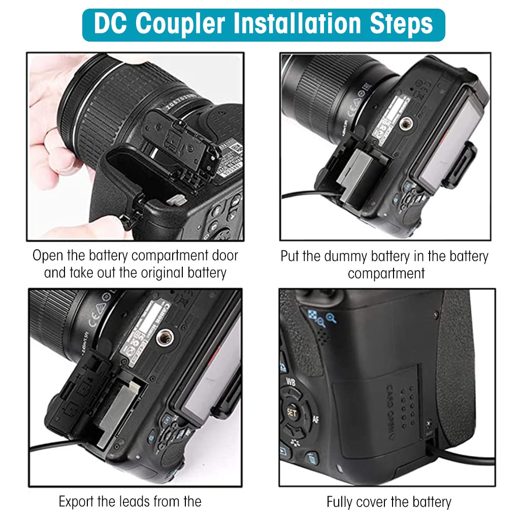 ZORBES® ACK-E10 Continuous Power Supply LP-E10 Camera Dummy Battery