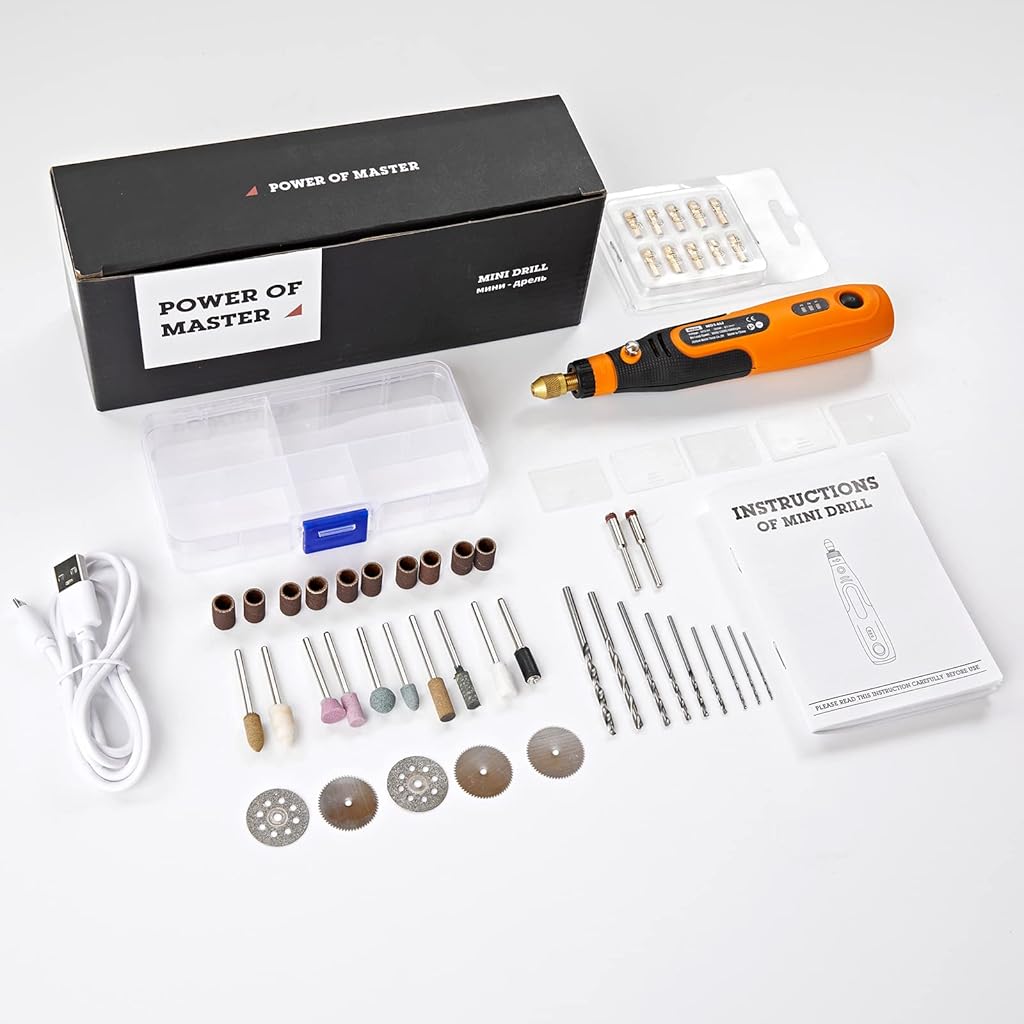 Verilux® 90PCS Mini Cordless Drill Machine 900Ah USB Rechargeable 3 Speed Small for Craft Eng