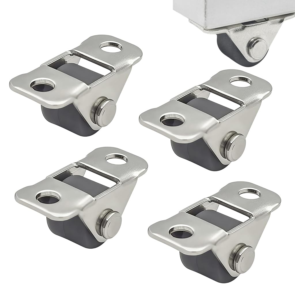 Serplex® 0.5'' Caster Wheels, Mini Straight-Directional Caster Wheels, Silent TPR Rubber Wheels for Models, Drawers, Toy Cars, Light-Duty Sliding Racks & DIY Projects, with Screw Kit