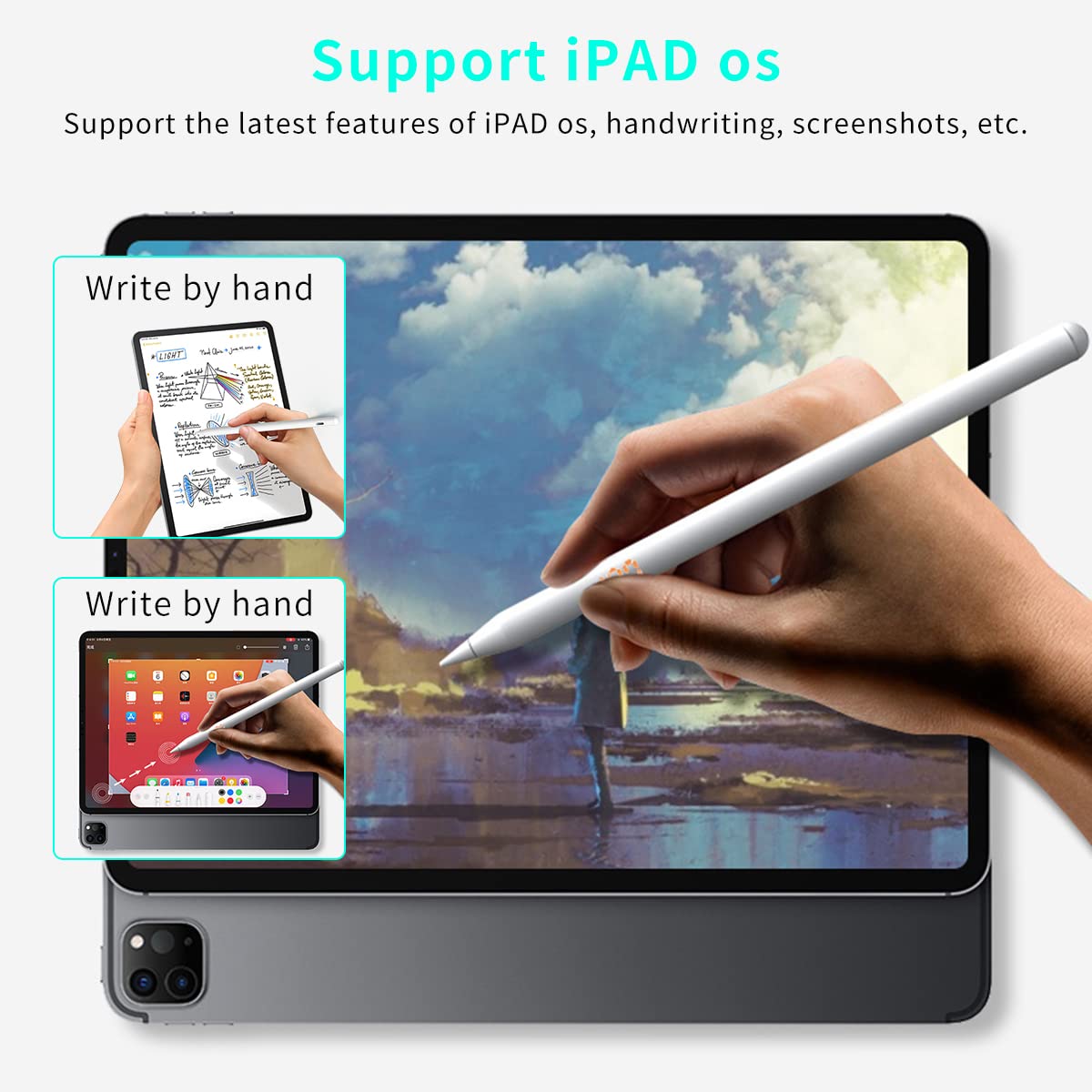 Verilux® Stylus Pen for iPad Pencil Compatible with 2018 and Later Magnet Adsorption & Digital Battery Display for Apple Pencil Alternatives Palm Rejection Smart Pen for Tablet with Tilt Sensitivity