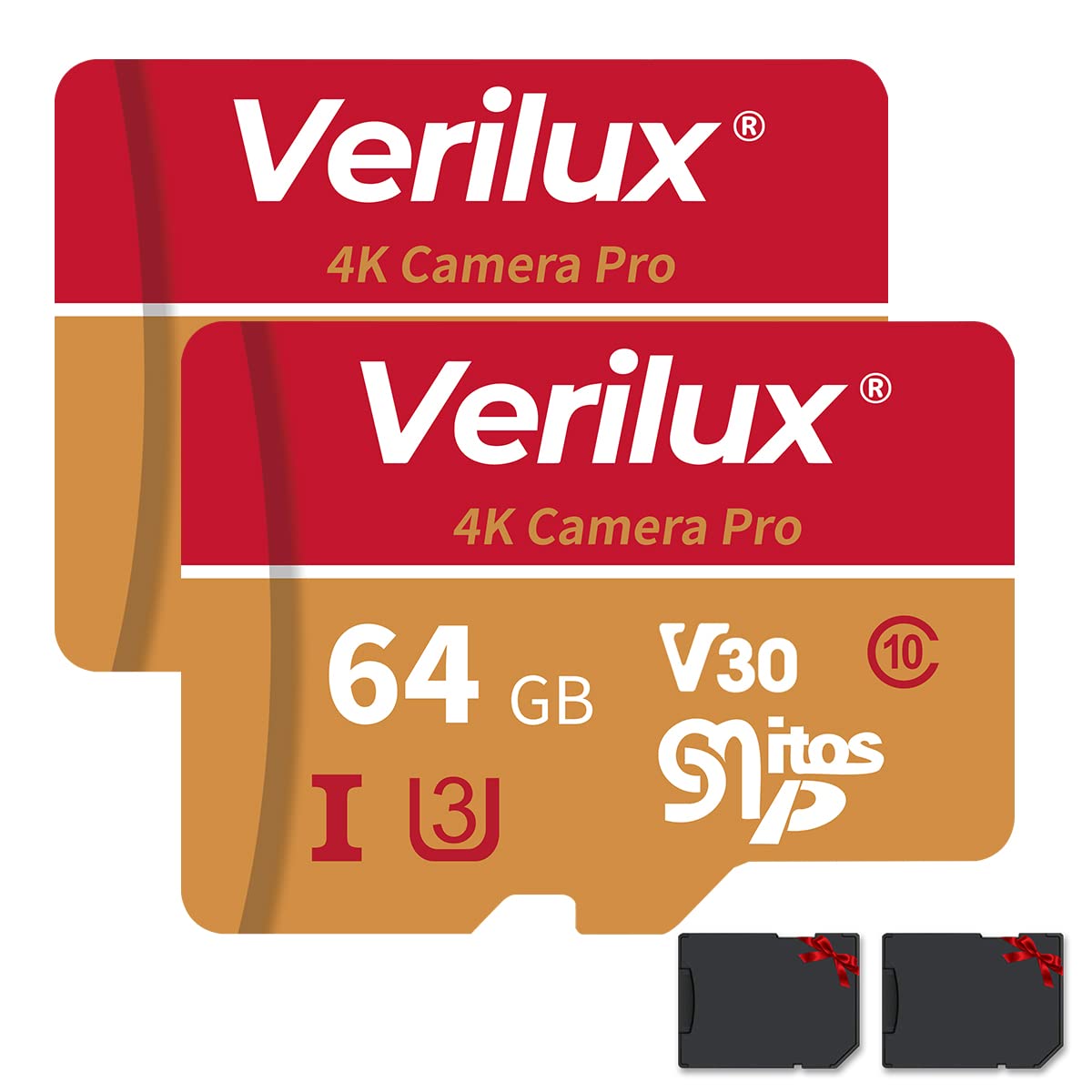 Verilux microSDXC Memory Card 64GB for 4K UHD Video with 80MB/s Read Speed | Waterproof