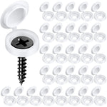 Serplex® 300Pcs Plastic Hinged Screw Cap Covers, Flip Tops for Protecting Screw Heads, for Home & Industrial Use (White)
