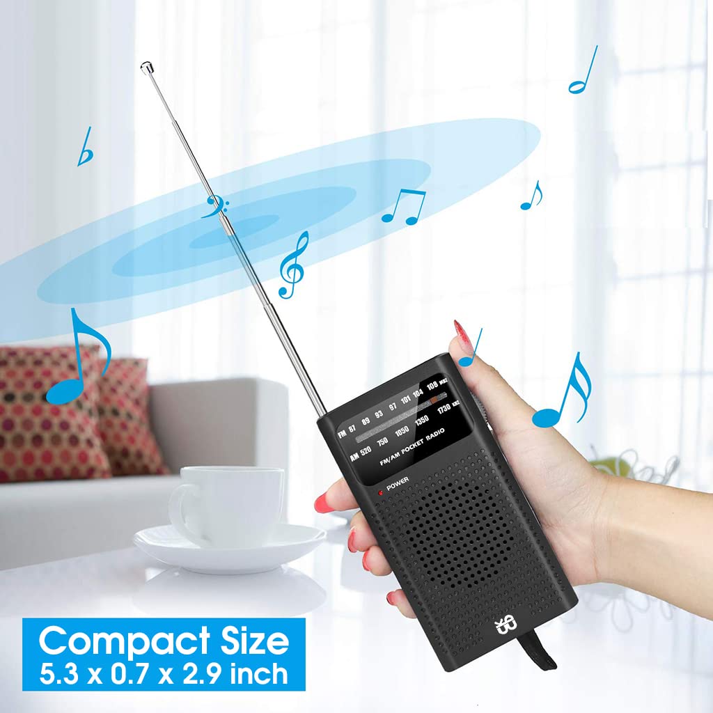 ZORBES AM/FM Pocket Radio with Speaker & Headphone Jack