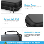 Verilux® Carrying Case for Switch Gamepad, Organizer Bag for Switch/Switch OLED with 8 Games Cartridges Slot 6 Button Cap Screen Protector, Anti-Scratch EVA Storage Bag for Switch