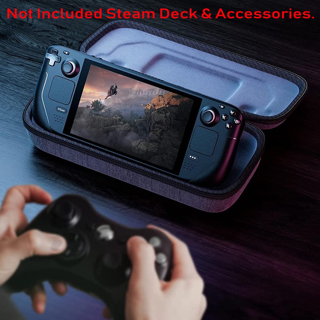 ZORBES® EVA Storage Case for Steam Deck & Accessories Carrying Case Accessories Organizer Bag with Switch Game Cartridges Pouch Steam Deck Game Console Accessories Bag (Just Only Bag)