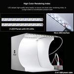 Verilux Photo Studio Light Box for Small Products with 2 LED Strips and 2 Backdrops | Foldable PET Softbox 23×22×24cm
