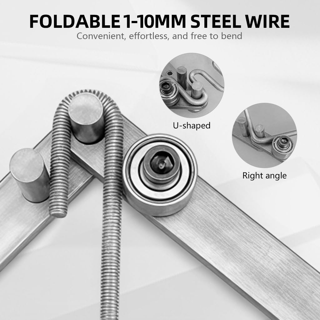 Serplex® Manual Steel Rod Bending Tool Set, Bearing-Equipped Metal Bender with Flathead Plates and Springs, Handheld Rod and Wire Bender for Metalworking and DIY Fabrication