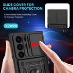 ZORBES® Compatible with Samsung Galaxy Phone Case for Samsung Galaxy S25 Ultra Magnetic Anti-scratch Bumper Phone Case with Folding Kickstand Phone Grip & Sliding Camera Shield