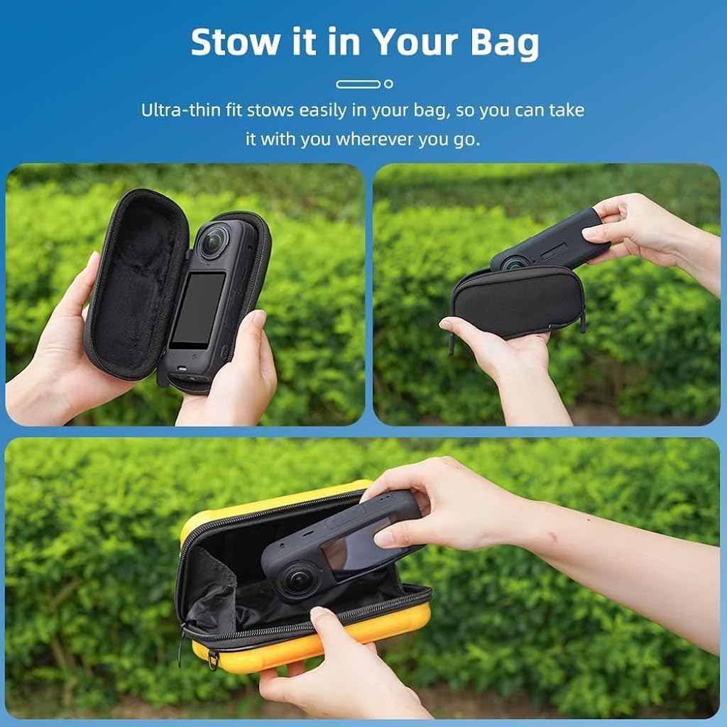 ZORBES® Silicone Protective Case and Lens Cover Combo for Insta 360 X4, Anti-Scratch, Anti-Slip Snug-Fit Skin and Removable Lens Cap for DIY, Journaling, Scrapbooking, Crafts, Planners