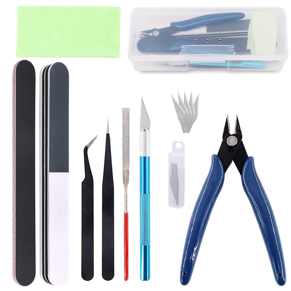 Serplex® 9PCS Gundam Tool Kit Gundam Modeler Crafting Basic Tools Set Gunpla Tools for Basic Model Building, Repairing and Fixing DIY Crafting Essential Supplies with Storage Box