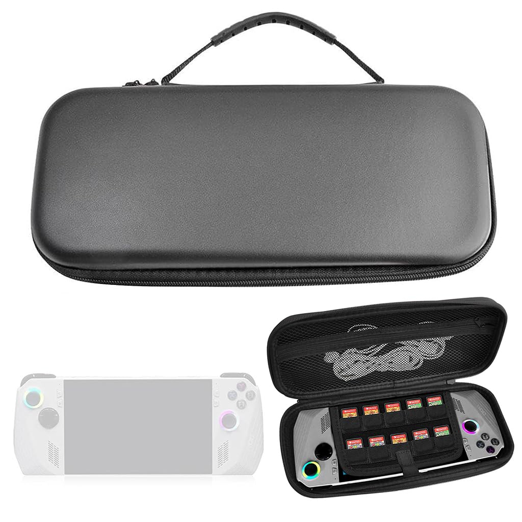 ZORBES® Carrying Case for Rog Ally & Accessories, Portable Handbag for Rog Ally, EVA Carrying Case with 10 Games Cartridges Slot Waterproof Protective Storage Bag Travel Case for Rog Ally Console
