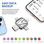 Verilux Pendrive 64GB for iPhone and Android with 4 in 1 USB A Type C Micro USB | Metal Body