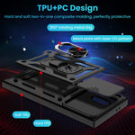 ZORBES® Compatible with Samsung Galaxy Phone Case for Samsung Galaxy S25 Ultra Magnetic Anti-scratch Bumper Phone Case with Folding Kickstand Phone Grip & Sliding Camera Shield