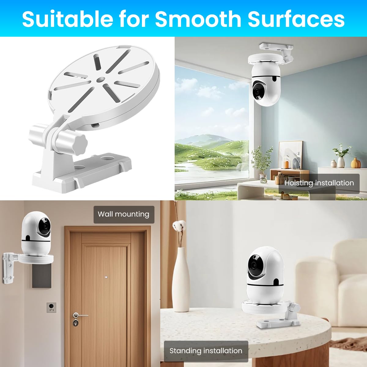 ZORBES Security Camera Wall Mount for Indoor and Outdoor Use with Adjustable Stand | 2PCS