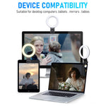 ZORBES® USB LED Selfie Light Clip-on Ring Light Fill Light 3 Color 6'' Video Light with 10 Brightness Portable LED Ring Fill Light for Phone, Tablet, Livestream, Youtuber