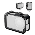 ZORBES® Aluminum Alloy Camera Cage for Action 6, Protective Metal Frame with 1/4" Mount and Cold Shoe, Quick Switch Horizontal Vertical Case, Action Camera Accessories