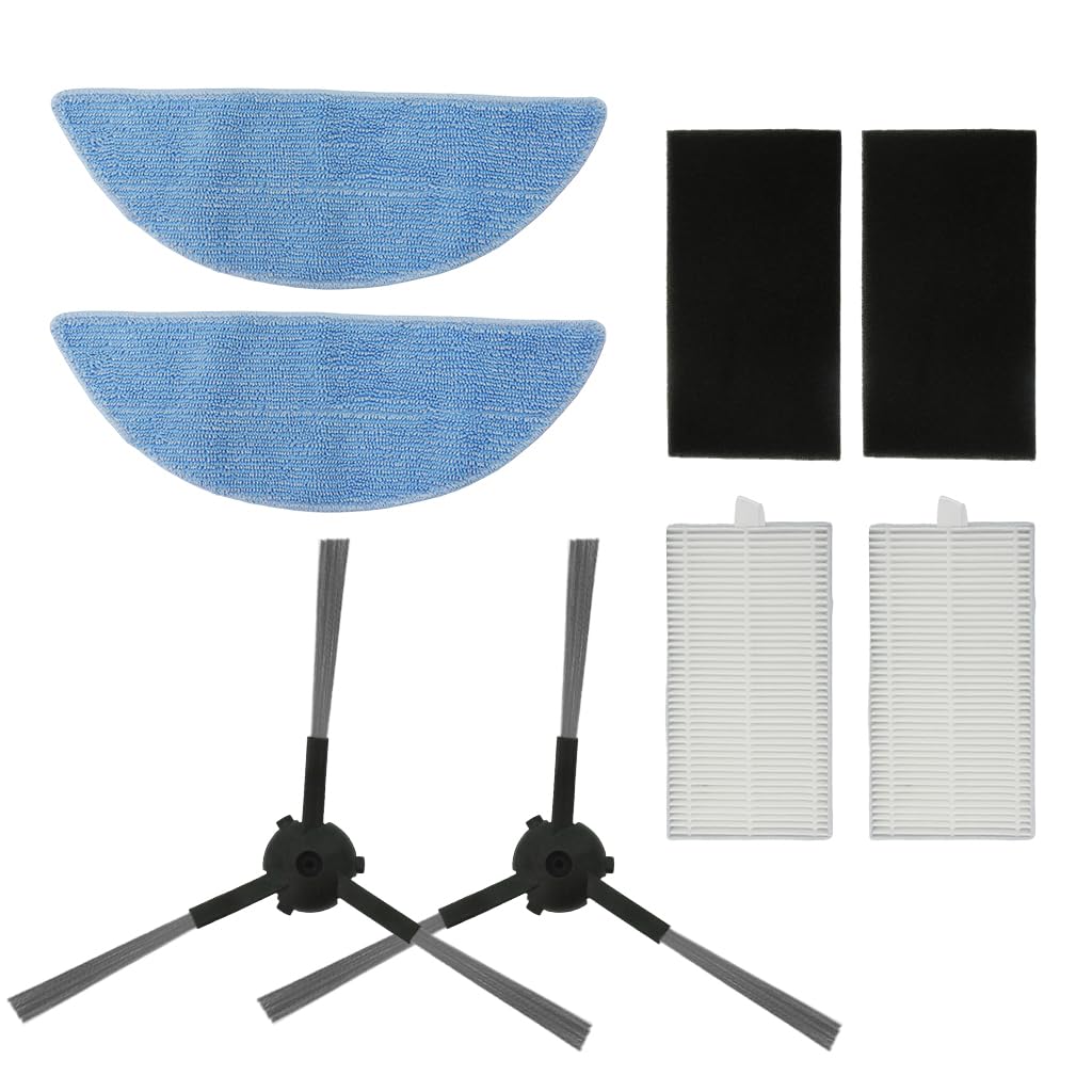 Verilux Replacement Accessories Kit for Ecovacs Deebot Y1 Series with 2 Side Brushes and 2 Filter Nets