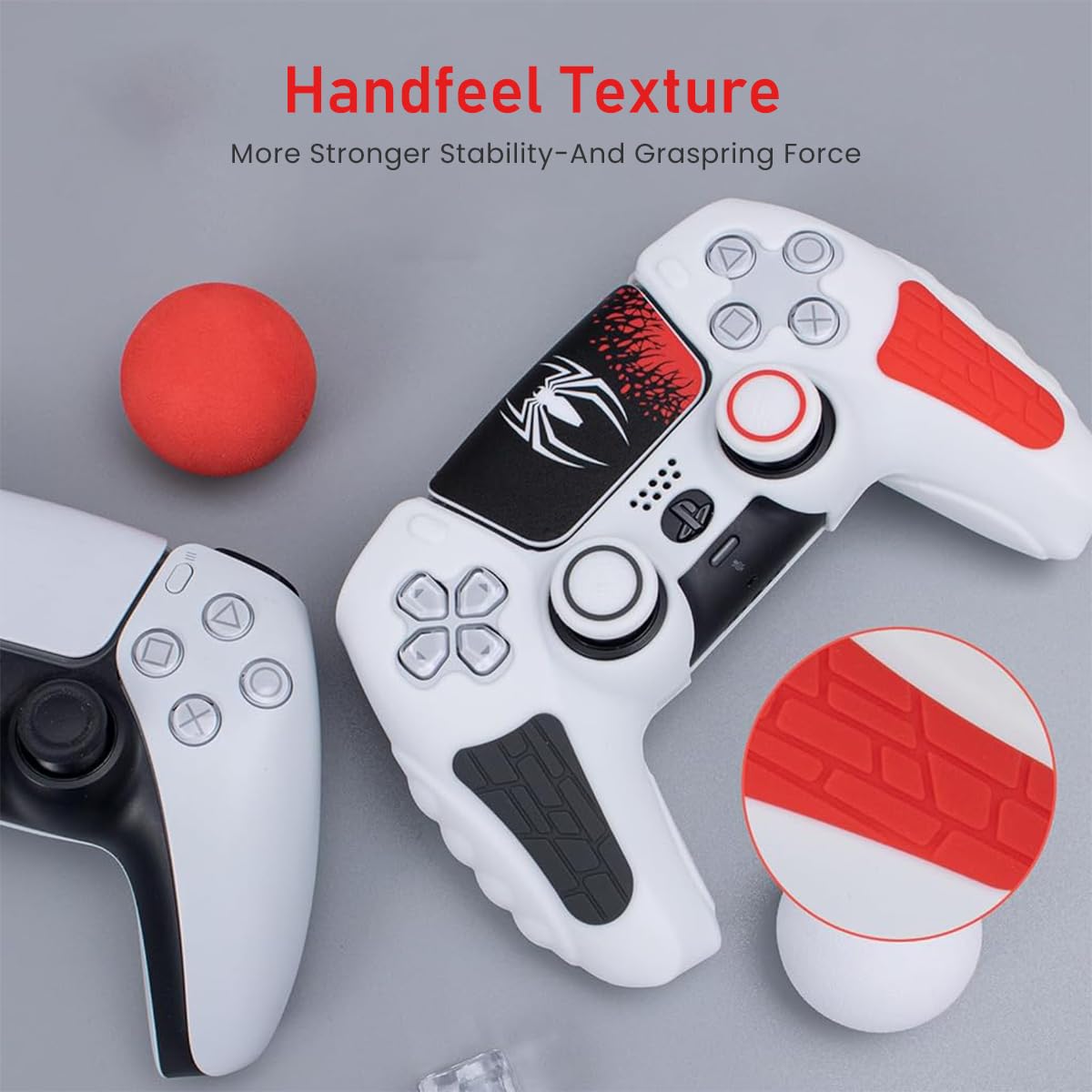 Verilux PS5 Controller Cover Case with Anti Slip Silicone Skin | 2PCS Spider Man Design