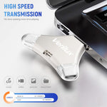 Verilux Pendrive 64 GB for iPhone and Android featuring 4 in 1 USB Type C design | Mini Hangable
