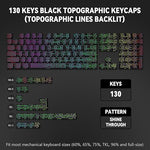 ZORBES® 130-Key Custom Topographic Keycaps, Fashion Contour Line Design,Minimalist Line Backlit Mechanical Keyboard Gaming Keboard Keycap Set