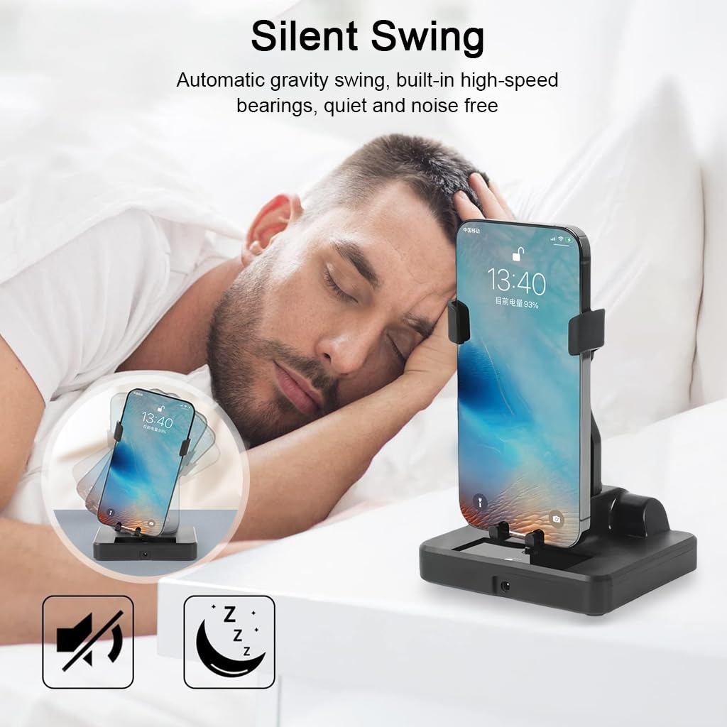 Phone Shaker for Steps Compatible with Poké-mon GO Stepper Shaker for 6.5'' Phone and Below, Phone Swing Device with Switch, Silent Electric Step Simulator, USB Plug and Go