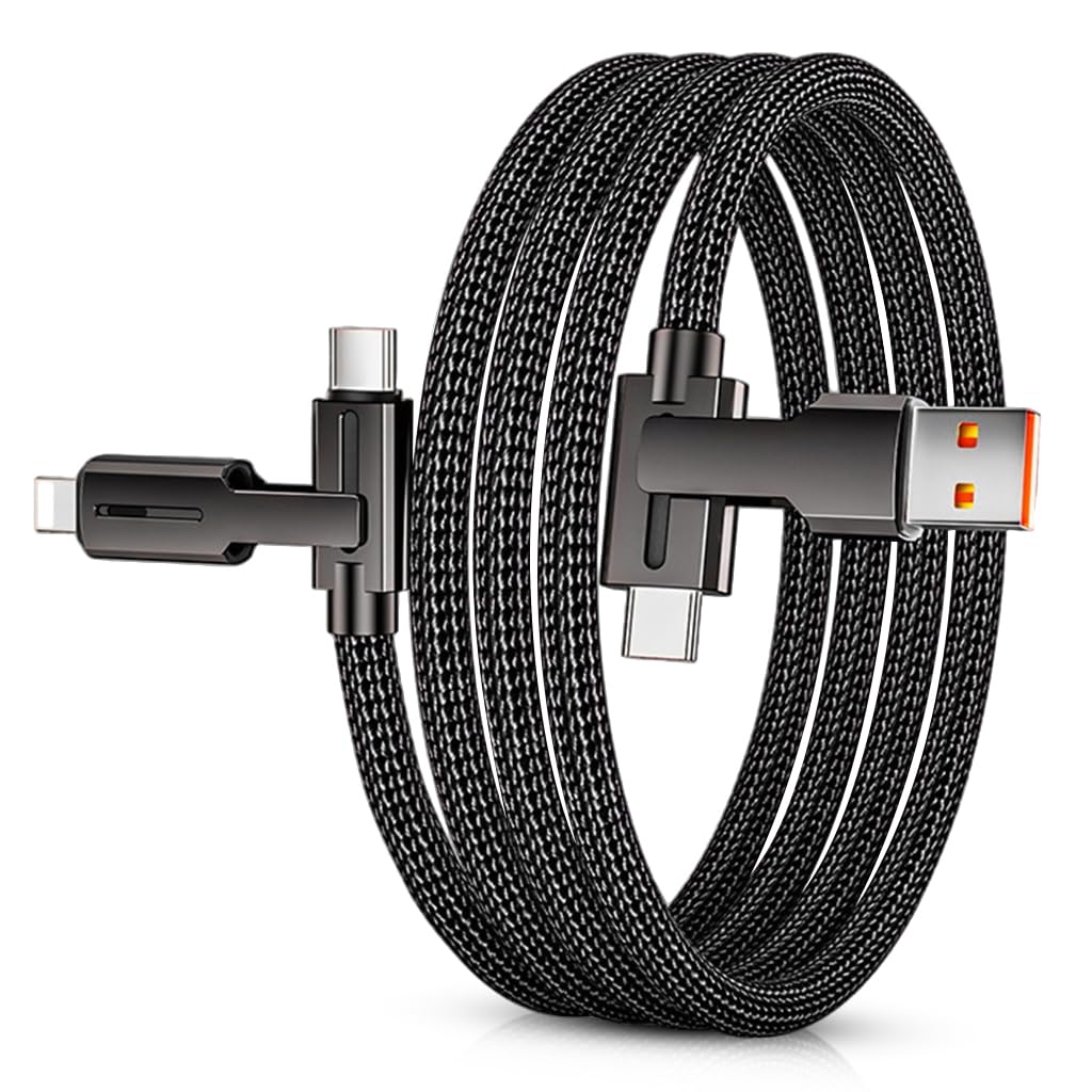 Verilux® USB C Cable 4-in-1 USB C Cable Support 100W PD Fast Charging Cable &Data Sync Color Woven Charging Cable Multi Connector USB Charging Cable for iPhone 14 13 Samsung Galaxy S23/S22