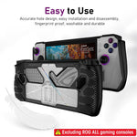 ZORBES® Case for Rog Ally, Rog Ally Game Console Protector, Anti-Scratch TPU Cover with Folding Kickstand, Transparent PC + TPU Case, Non-Slip Protective Case Skin Cover Handheld Cover, Not Included Rog Ally