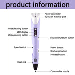 Verilux® 3D Printing Pen,3D Pen with 3 Colors PLA Filament Refills,Compatible PLA & ABS,Creative Toy,Great Arts Crafts Gift for Kids & Adults (Purple)