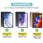 ZORBES® 2 Pack Tempered Glass Screen Protector HD Anti-glare Screen Film Guard for Samsung Galaxy Tab S8 Plus 2022 / Tab S7 FE 2021 / Tab S7 Plus 2020 Release SM-T970 SM-T975 SM-T976, 12.4 Inch