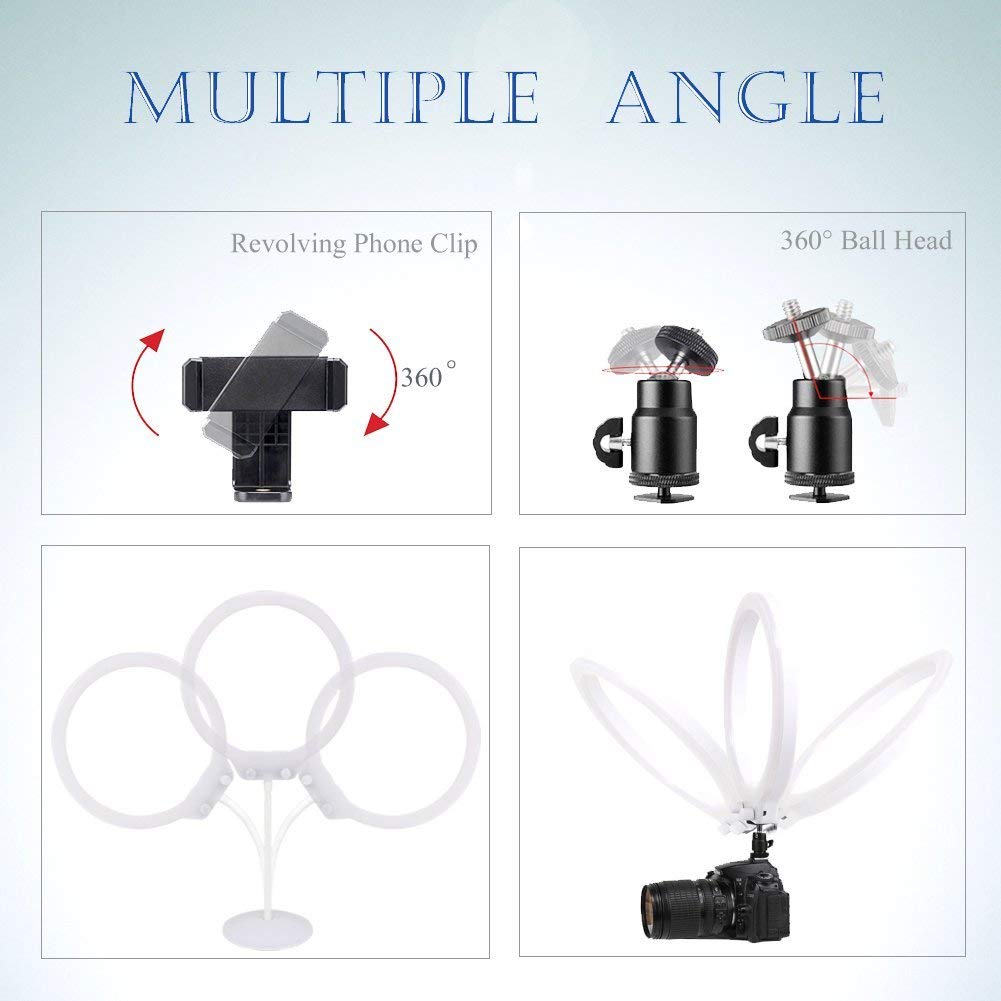Zeitel® Smartphone Live Ring Light Multi-Functional Photography Fill Light Desktop Beauty Light for Selfie (White)