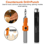 Serplex® 40PCS Wood Countersink Drill Bit Set 5PCS with Extra Pilot Tapered Bits 8mm Round Shank Counter Sinker for Woodworking