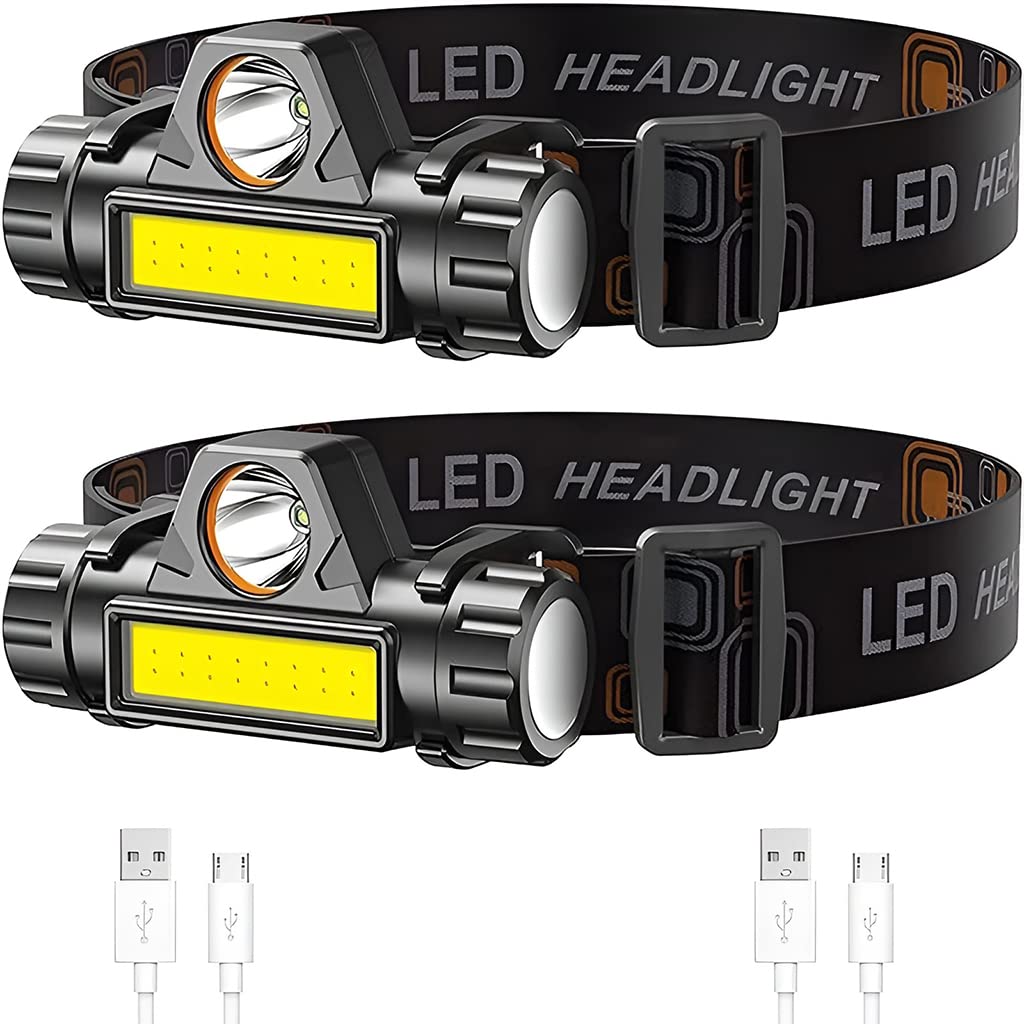 Verilux Head Light for Camping and Hiking with Dual XPE and COB Beams | 300m Zoomable Rechargeable Torch