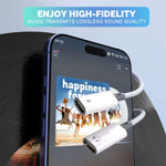 Verilux USB C Splitter Adapter with 60W PD Fast Charging and Type-C Audio Support | Nylon Braided Cable