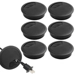 Serplex® 6Pcs Desk Grommets 2.36 Inch Round Cable Grommets Desk Cable Hole Covers Multi Cable Organizers Decorative Office Desk Grommets for Power Cords and Wire Management Black
