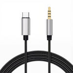 Verilux Type C to 3.5mm Audio Cable for Car and Headphones 6.6ft with DAC Chip | Nylon Braided