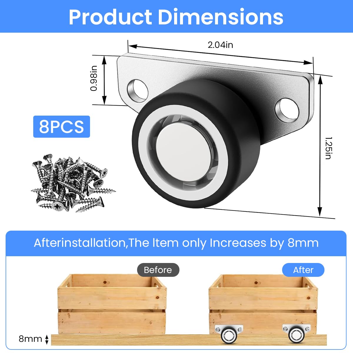 Serplex 4-Piece Side-Mount Caster Wheels