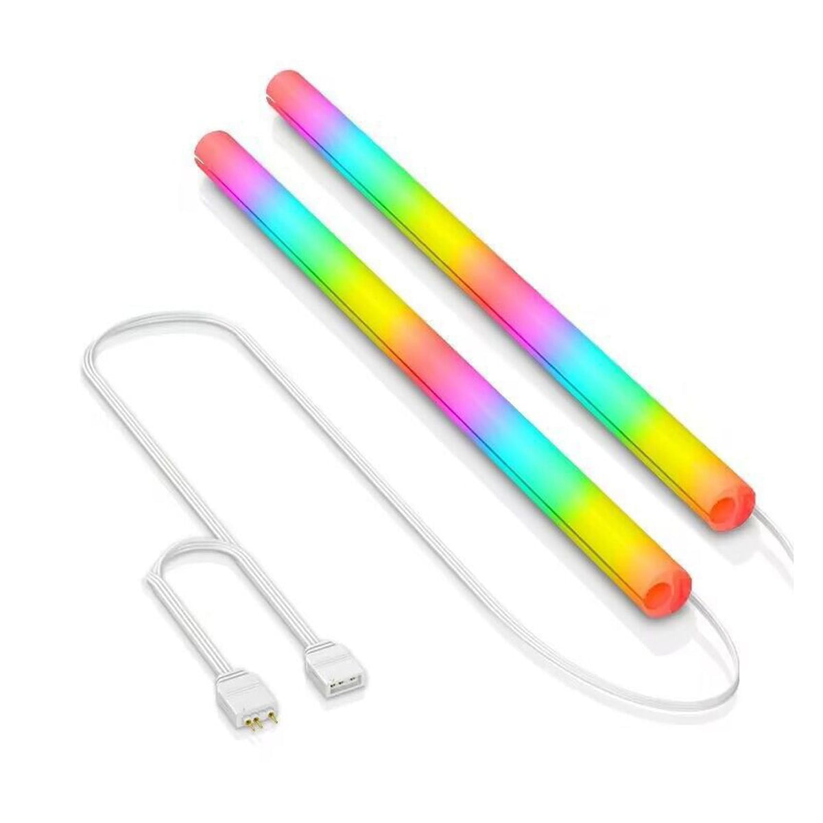 ZORBES® ARGB Soft Light Strip 34.5cm, Addressable RGB LED Lighting, 3-Pin 5V Sync Connector & Extension Cables, Dual Diffused Silicone Tube, Flexible Lighting Kit for Gaming Ambient Decor
