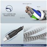 Verilux USB to Type C Cable 3.3 ft for Fast Charging with 480Mbps Transfer | Nylon Braided