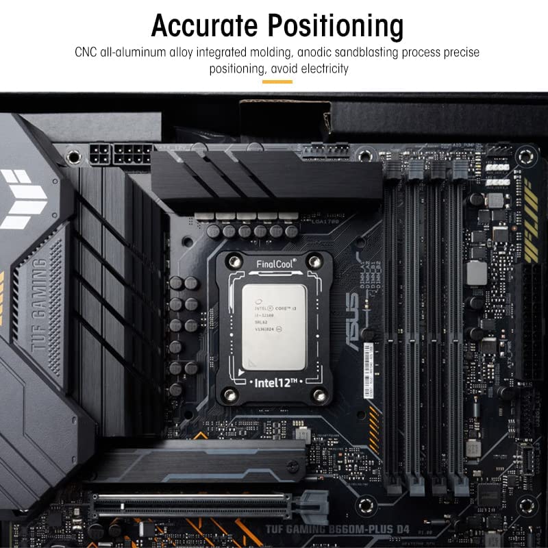 Verilux CPU Contact Frame Kit for Intel 12th 13th Gen with CNC Machined 7075 Aluminum | Black