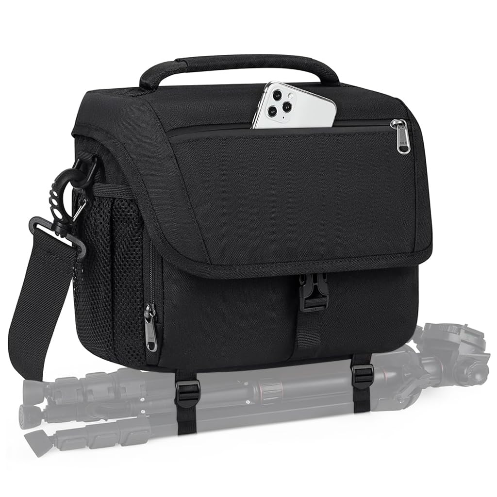 ZORBES® Travel Camera Bag Organizer Bag Multi-Compartment and Pockets, Waterproof Polyester Bag with Handle & Shoulder Strap, Universal Camera Storage Bag for DSLR/SLR/Mirrorless Camera, 25x16x20cm