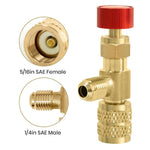 Serplex® Multifunctional R22/R410A Refrigeration Charging Adapter, Air Conditioning Charging Valve 1/4" SAE Male To 5/16"SAE Famale Safety Adaptor