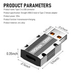 Verilux USB C to USB A OTG Adapter for Data Transfer featuring 120W Fast Charging Zinc Alloy