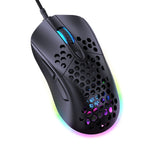 Verilux® RGB Wired Gaming Mouse Honeycomb Lightweight Ergonomic Mouse Max 7200 DPI Ultra Smooth Tracking