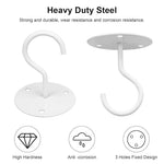 Serplex® 4pcs Metal Ceiling Hook for Hanging Flower Pot and Plant Pot Wall Mounted Hook for Hanging Plant Baskets/String Lights in Balcony,Porch, Wall Hook with Screws (White)
