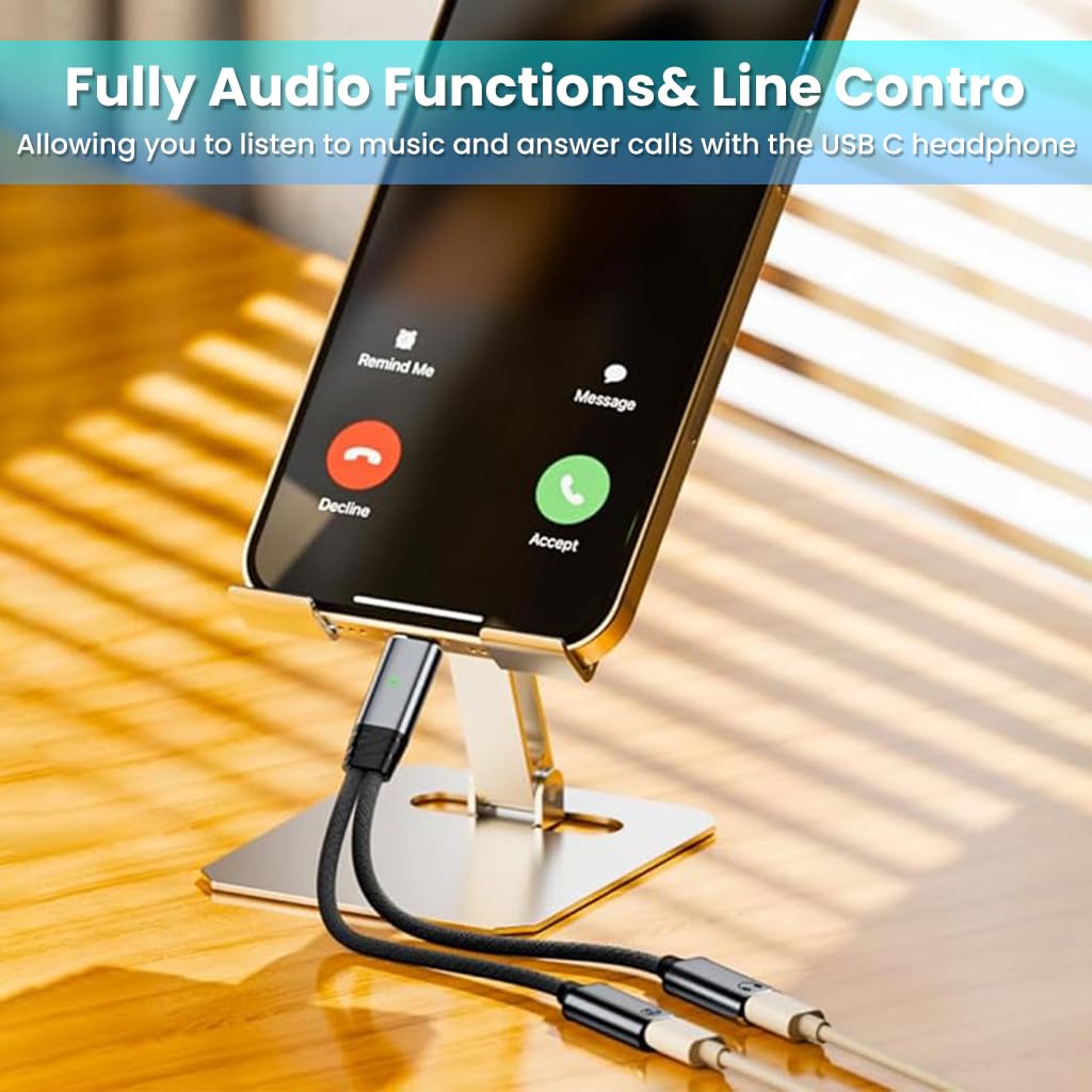 Verilux USB C to 3.5mm Audio Adapter with 60W PD Fast Charge and Smart DAC Chip | Aluminum Alloy