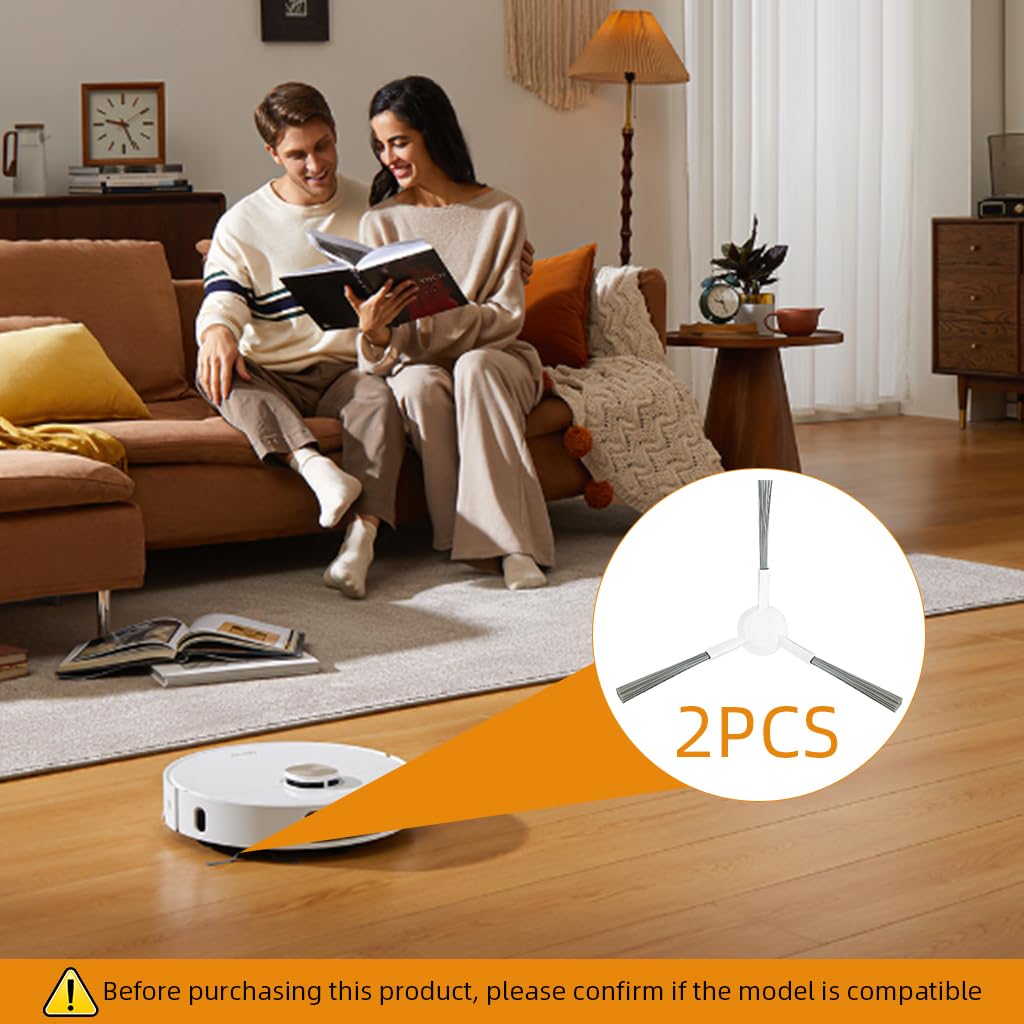 Verilux® 3pcs Replacement Side Brushes for Dreame L10s Ultra Robust Nylon Bristle Side Brushes Spare Side Brushes