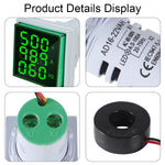 Serplex® LED AC Current Voltage Frequency Signal Light 60-500V 0-100A Digital Ammeter Voltmeter Backlight Display Detector Tester Gauge 2PCS