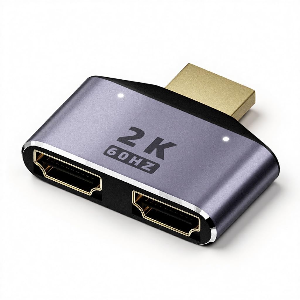 ZORBES® 2-in-1 HDMI Splitter Adapter, Bi-Directional HDMI Switcher 2K@60Hz, HD Display Dual Port Selector for TV, Monitor, Laptop, DVD, Xbox, PS4/PS5, and Other HDMI Devices