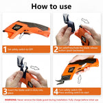 Serplex 3.6V Cordless Electric Scissors with Tungsten Steel Blades
