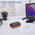 ZORBES® Carrying Case for SSD Storage Bag for SanDisk 500GB 1TB 2TB Shock-Proof EVA Waterproof Accessories Grey 2PCS No SSD Included